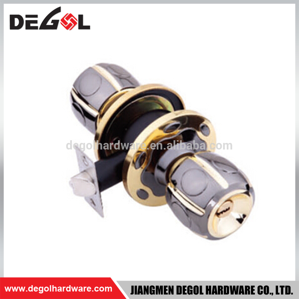 Cerradura de puerta de casa de diseño especial de níquel negro y latón polaco