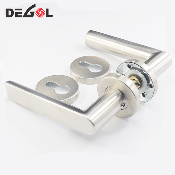 Manija de puerta sólida resistente de acero inoxidable, interior, barata, de alta calidad, palanca ss, jiangmen