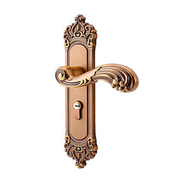 Manija de puerta de latón y cobre antigua, buena venta, con color dorado