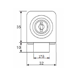 Cerradura de cajón de aleación de zinc y cobre NO.407 45*32 MM para gabinete de muebles