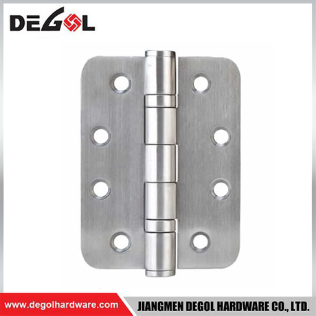 Bisagras de puerta de esquina redondeada de acero inoxidable plateado de 4*3 pulgadas suministradas en China