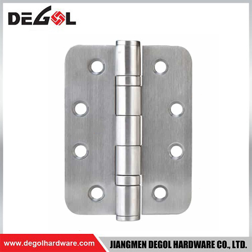 Bisagras de puerta de esquina redondeada de acero inoxidable plateado de 4*3 pulgadas suministradas en China