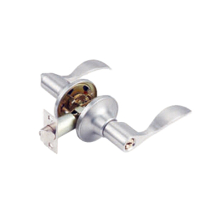 Juego de manijas de puerta con palanca tubular para cerraduras, manija de tubo tubular con asa de níquel satinado, juego de manijas para puerta con cerradura de puerta 6491