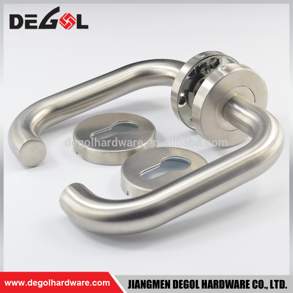 Surtidor de China de acero inoxidable tubo residencial palanca manija de puerta estilo caliente