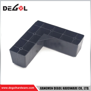  FL1056 Patas de muebles de mesa de sofá de plástico negro tipo L, baratas, de buena calidad