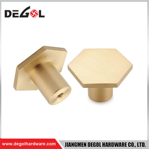 Tirador de perillas hexagonales de latón cepillado CK101 para gabinete de dormitorio