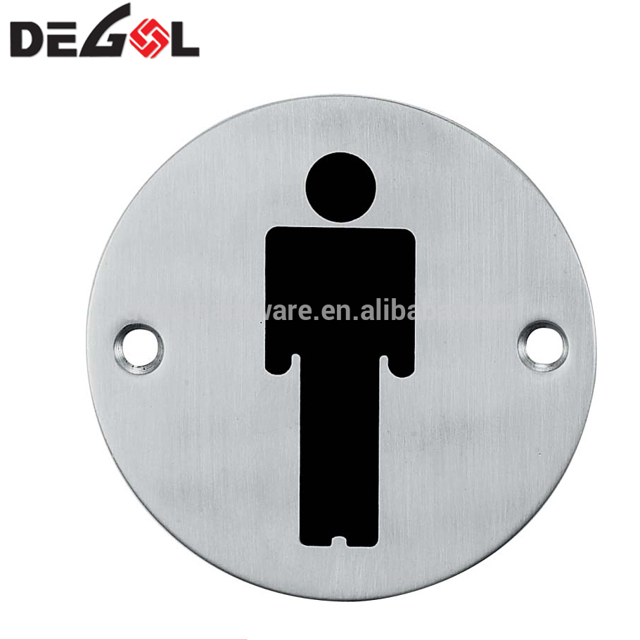Placa de señalización de tolie y ducha de metal redondo de acero inoxidable duradero de alta calidad