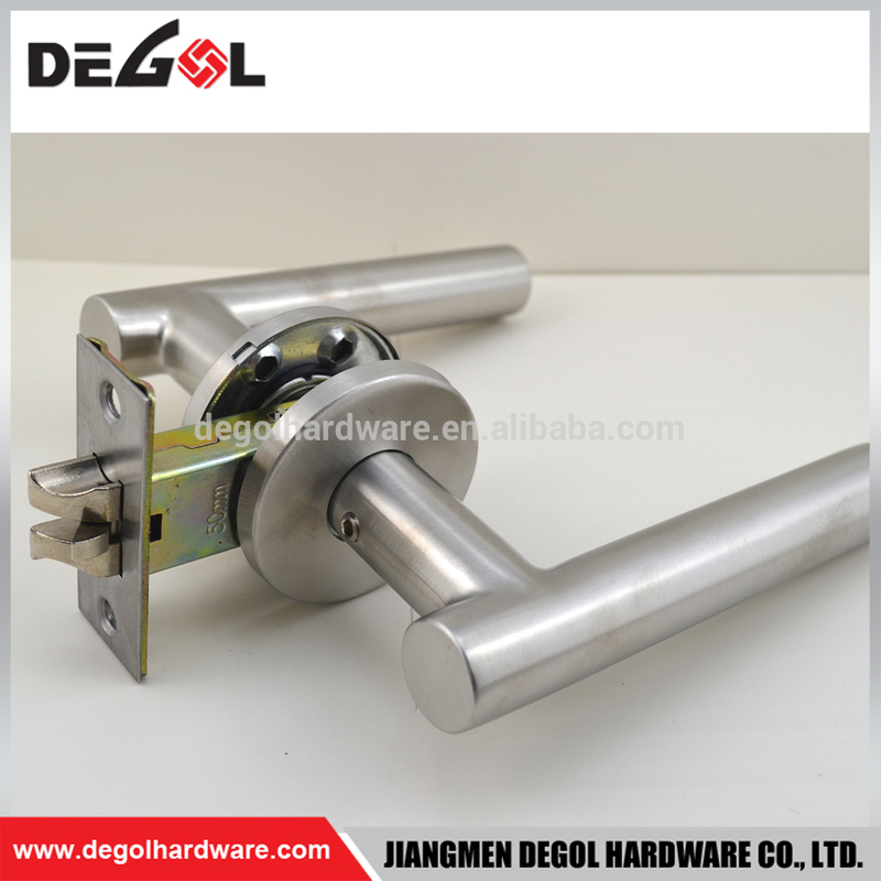 Tubo de paso de acero inoxidable de alta calidad palanca de lujo manija de la puerta cerradura en roseta