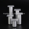 Venta caliente cilindro elegante aluminio muebles pata para mesa de vidrio