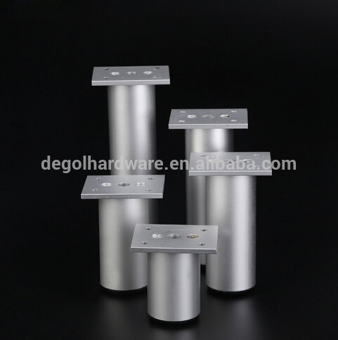 Venta caliente cilindro elegante aluminio muebles pata para mesa de vidrio