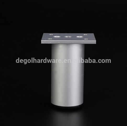 Venta caliente cilindro elegante aluminio muebles pata para mesa de vidrio