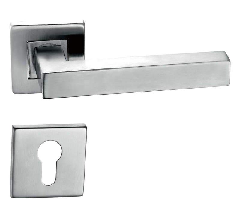 Tirador de puerta de acabado satinado euro Hotsale fácil de instalar tipo de palanca de puerta de acero inoxidable
