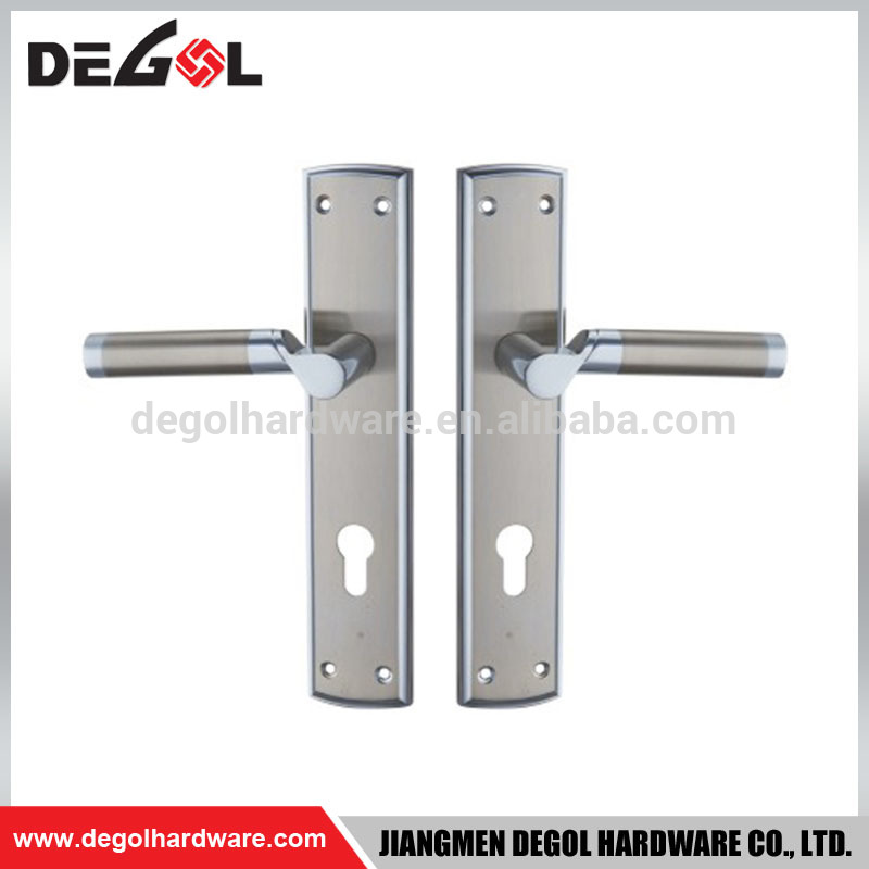 Puerta delantera de apartamento tirador de acero inoxidable con placa posterior
