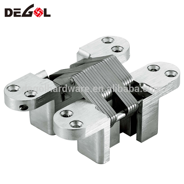 Bisagras de puerta invisibles Bisagras ajustables Bisagra de tope de aleación de zinc cromado brillante