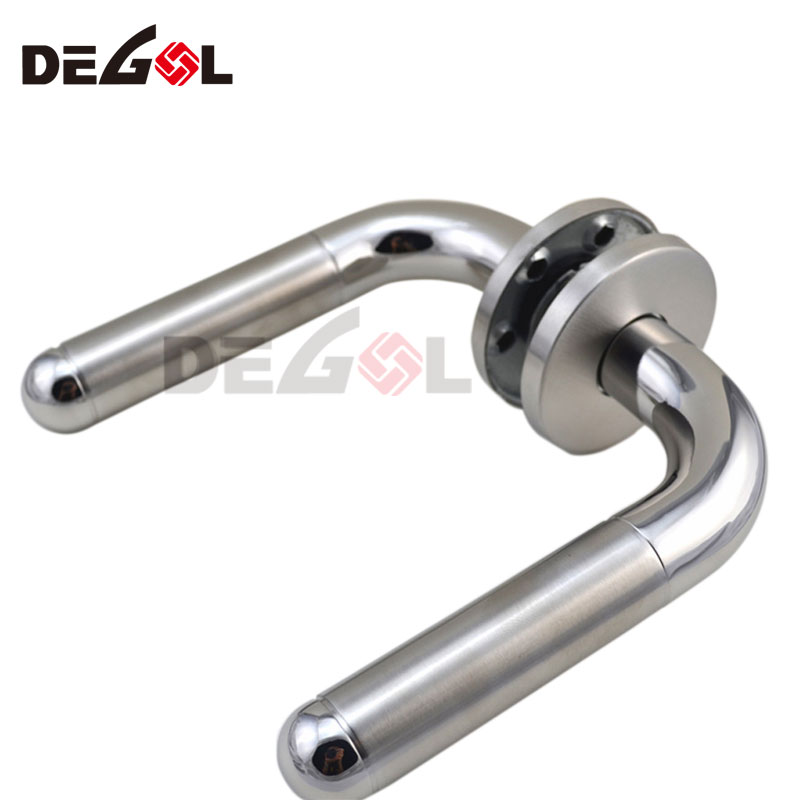 Manija de puerta de acero inoxidable 304 de aleación de aluminio o zinc dorado con juego de cerradura
