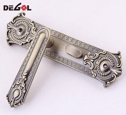 Manija de puerta de palanca clásica de aleación de zinc de lujo Jiangmen con placa