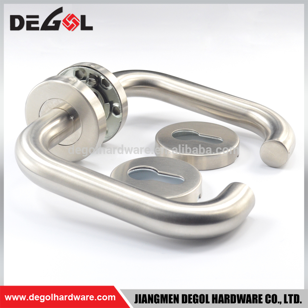 Surtidor de China de acero inoxidable tubo residencial palanca manija de puerta estilo caliente