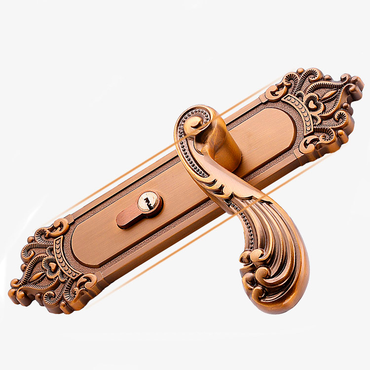 Manija de puerta de latón y cobre antigua, buena venta, con color dorado