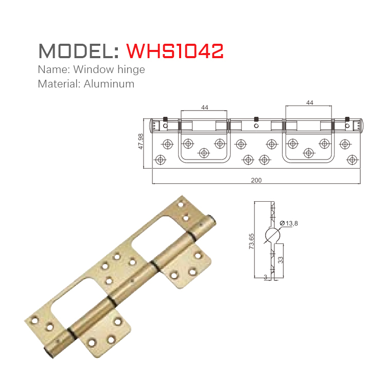 WHS1042 Bisagras plegables para ventana a tope de 8 pulgadas x 2 pulgadas, herrajes para muebles vintage antiguos con tornillos