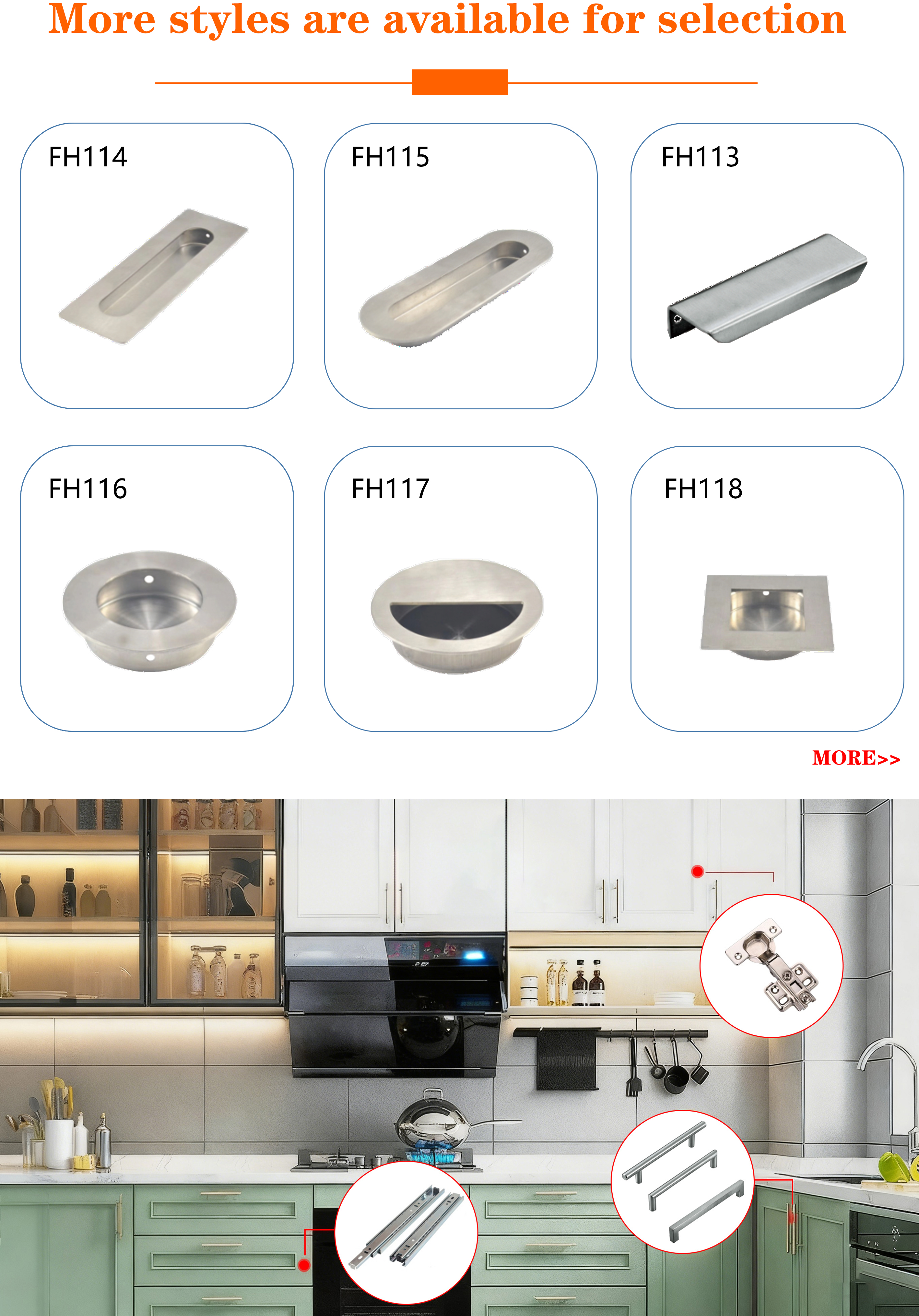 Marcos de puerta de metal de madera tipo multi del ajuste universal de la manija rasante oculta