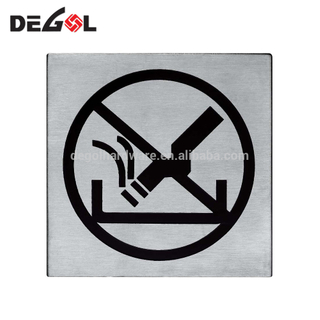 Placa de puerta de señal de no fumar de acero inoxidable de venta caliente
