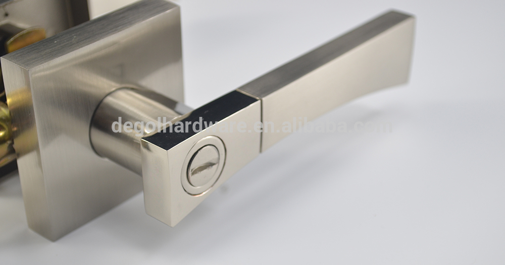 Cerradura de manija de puerta de doble palanca clásica cerraduras de manija de puerta de hotel de Italia de níquel cepillado cerraduras de manija de hotel