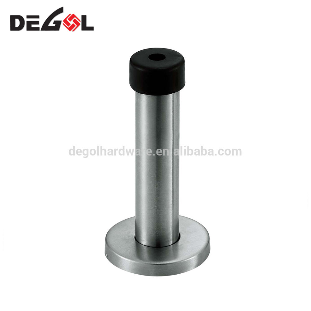 Tope de puerta de goma elegante de acero inoxidable con tornillo