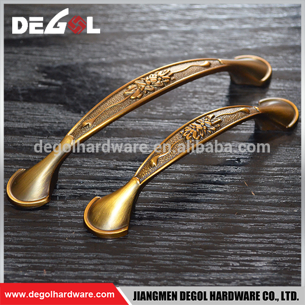 Muebles de lujo de alta calidad para muebles de cajón, manija de gabinete de aleación de zinc de latón antiguo