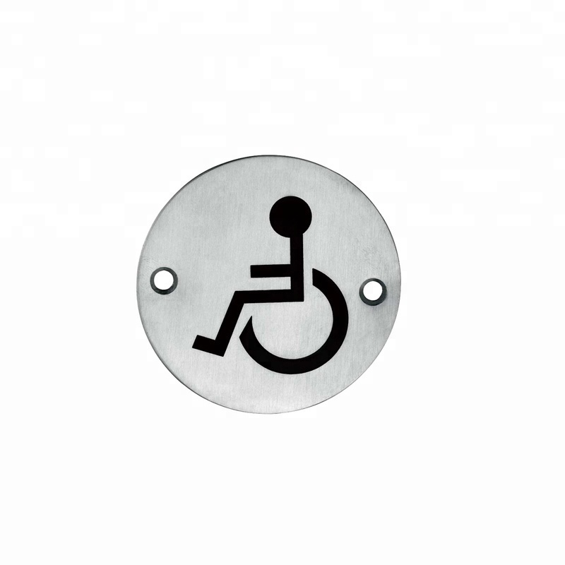 Letrero de inodoro para discapacitados de acero inoxidable