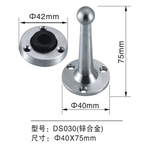 DS030 Aleación de zinc 40*75 MM SC CP AB PC PVD SSS PSS BP Tapón de puerta para tratamientos de superficie múltiples