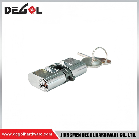 Cilindro de cerradura de doble apertura de hierro plateado de 65 mm con llave fabricado en China