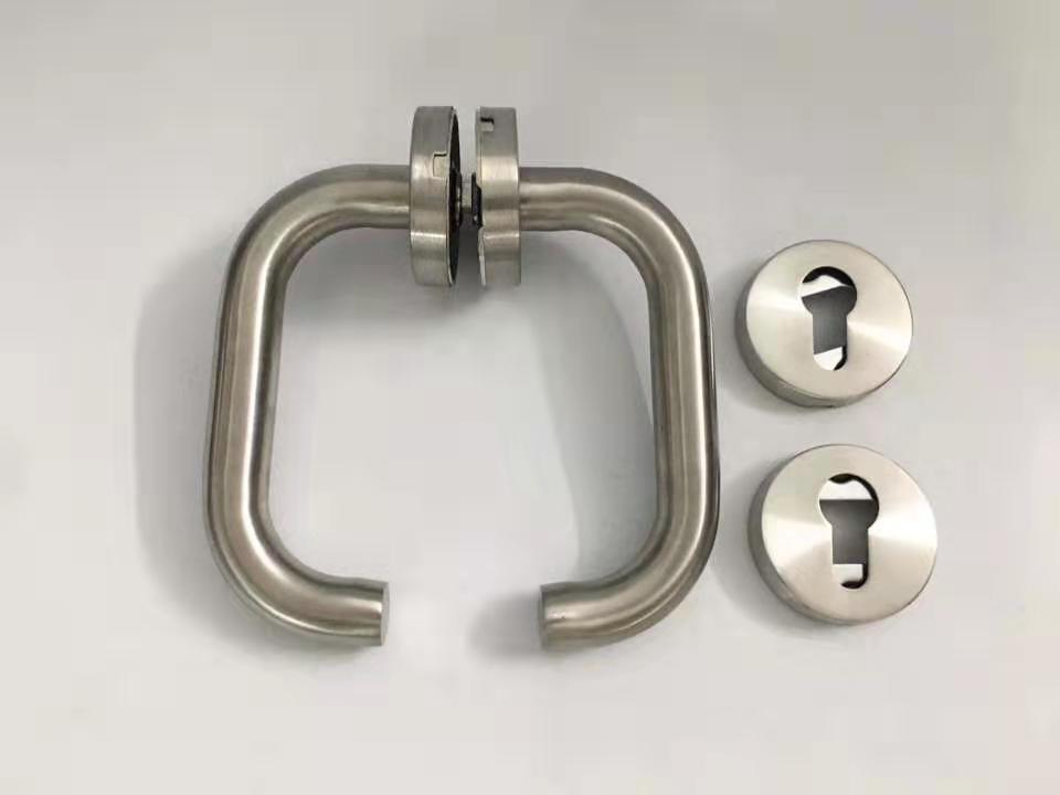 Manija de puerta 201 de acero inoxidable LH1001 con inserción de latón 