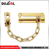 Cadena de puerta de seguridad de cadena de puerta satinada con bola deslizante de acero inoxidable dorado de 85x63mm