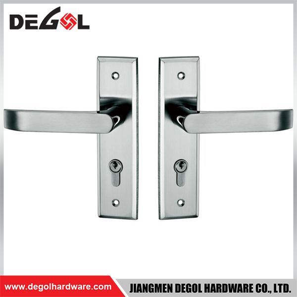 BP1002 Manija de puerta de acero inoxidable para puerta de entrada de apartamento con placa trasera