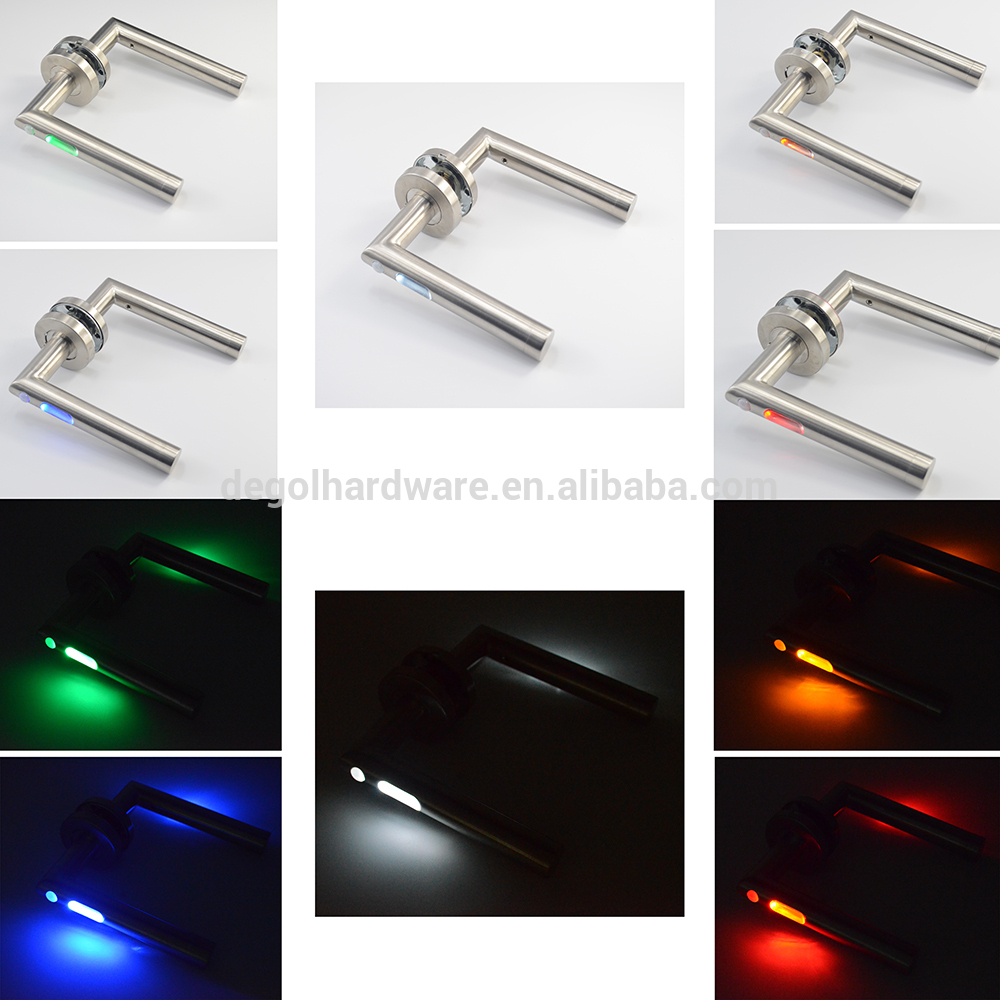Nuevo modelo de acero inoxidable 304 sensor LED tubo de luz tipo palanca manija de la puerta