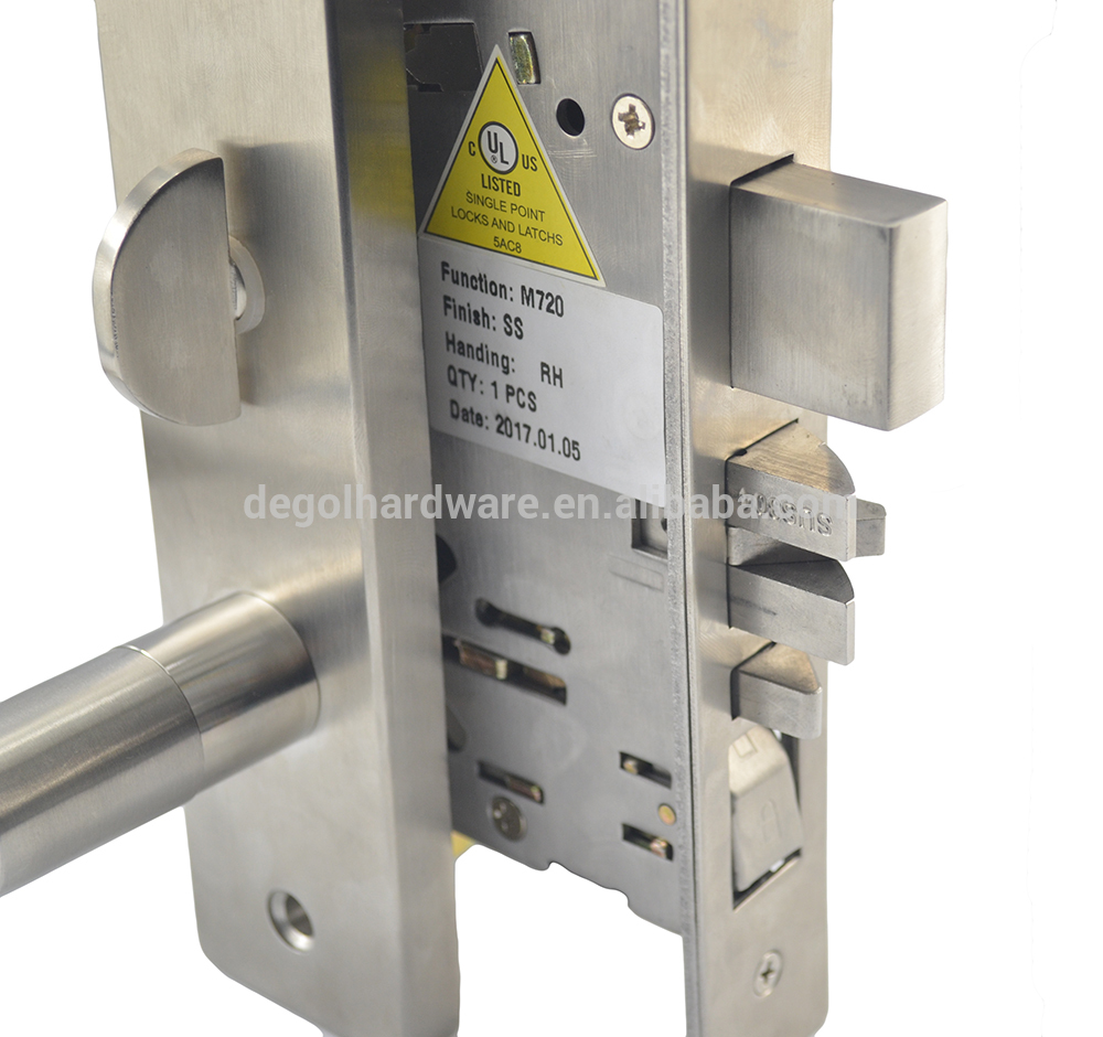 Cerradura de puerta de embutir para trabajo pesado con aprobación UL de estilo americano