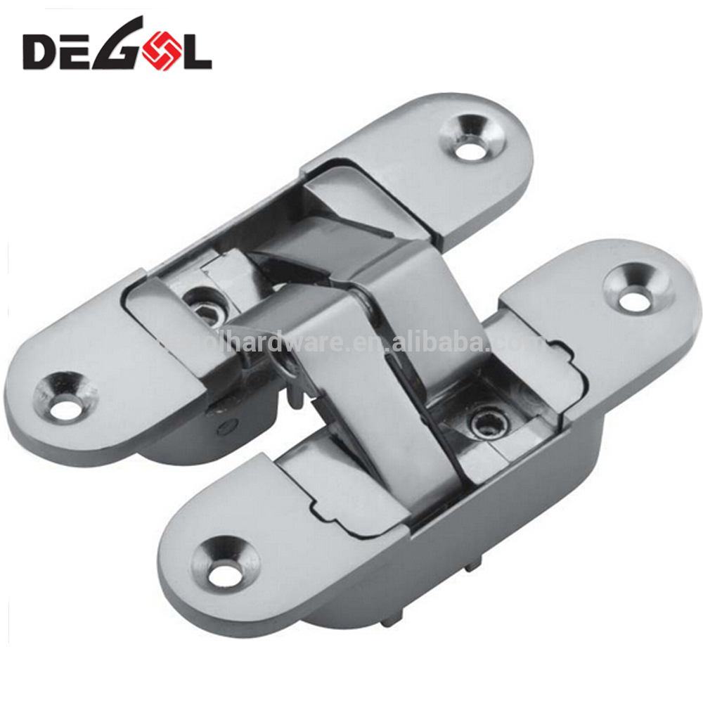 Bisagras de puerta invisibles Bisagras ajustables Bisagra de tope de aleación de zinc cromado brillante