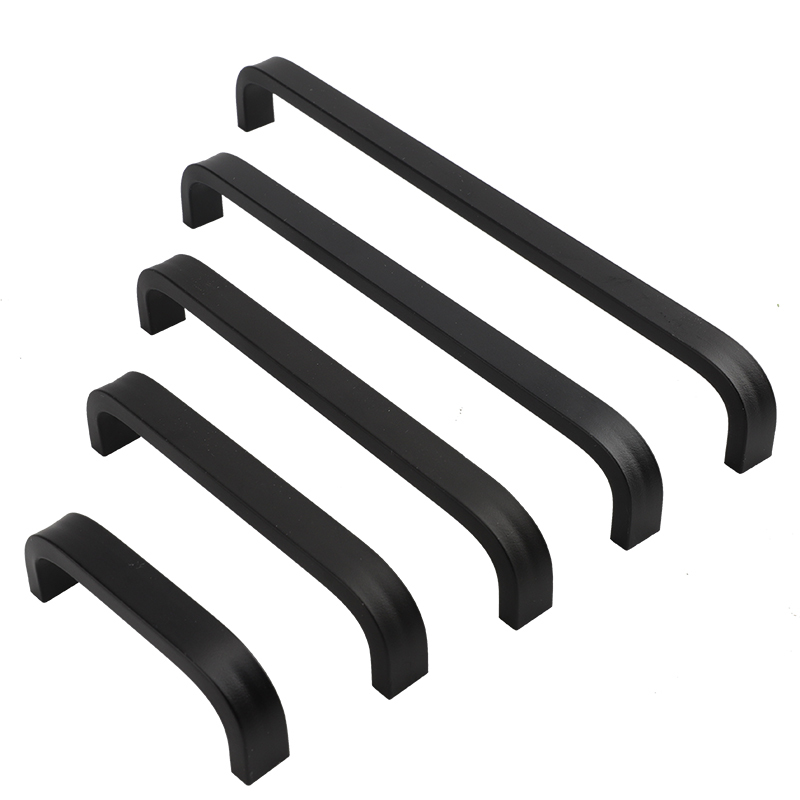 FH204 Perillas para cajones de gabinete sólido plateado de aleación de aluminio moderna, tiradores de manija para muebles, Hardware