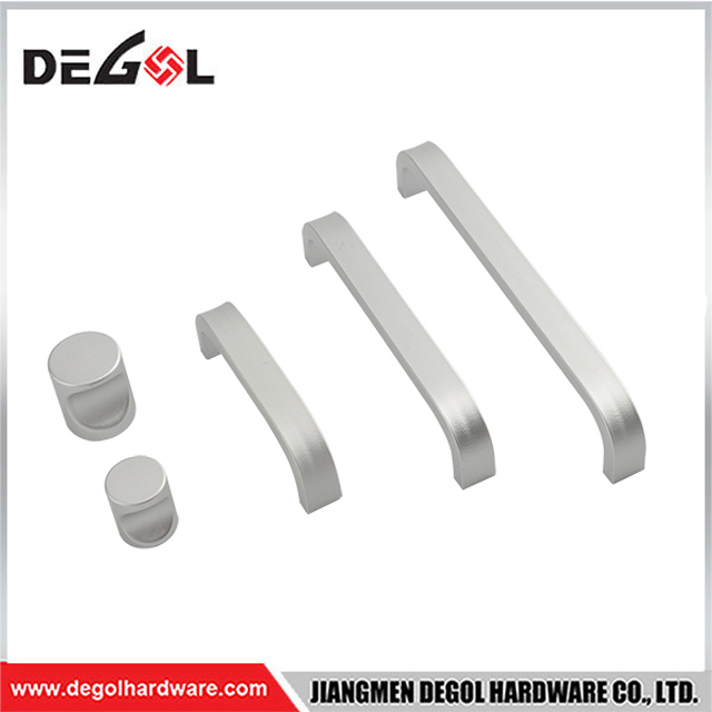 FH204 Perillas para cajones de gabinete sólido plateado de aleación de aluminio moderna, tiradores de manija para muebles, Hardware