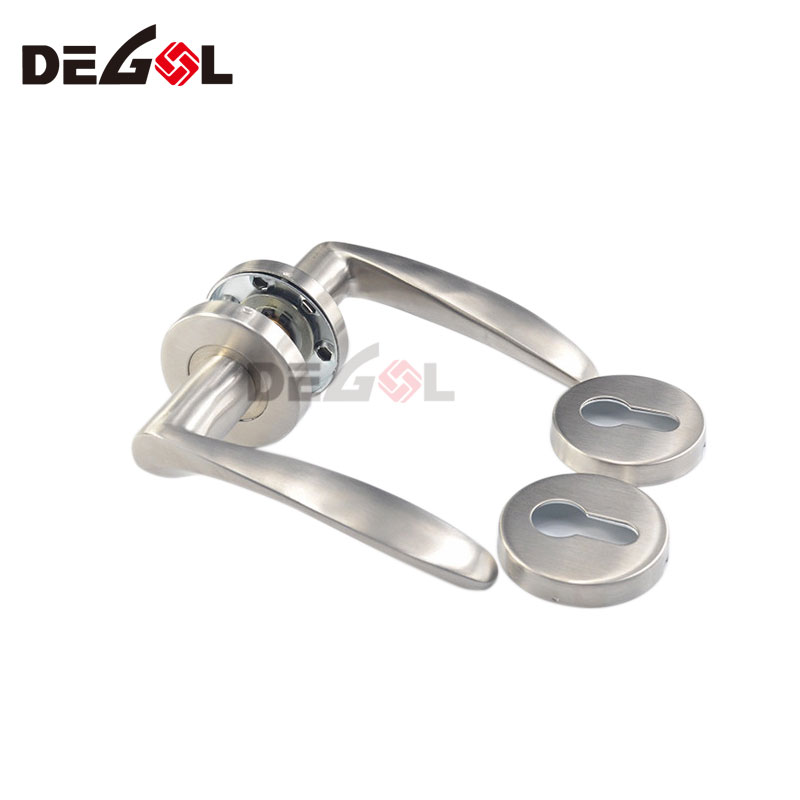 Manija de puerta de acero inoxidable 304 de aleación de aluminio o zinc dorado con juego de cerradura