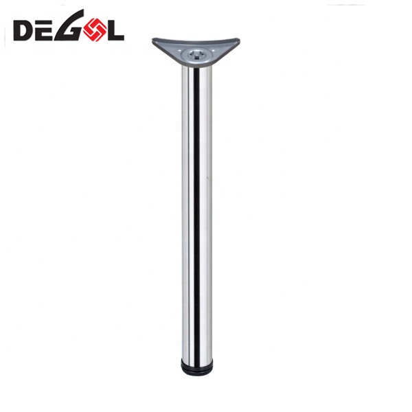 Pata redonda de mesa de hierro forjado de comedor ajustable en cromo