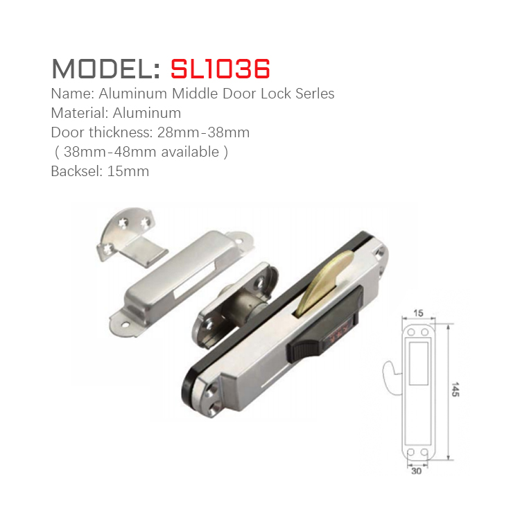 SL1036 Cerradura de puerta corrediza de aluminio con contraseña, estrecha, de aluminio, moderna y lujosa, de 85 mm Cerradura de puerta corrediza de acero inoxidable de diseño moderno con cuerpo de material de zinc 