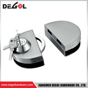 Cerradura de puerta de vidrio de acero inoxidable templado redondo GL1006 sin marco con llaves