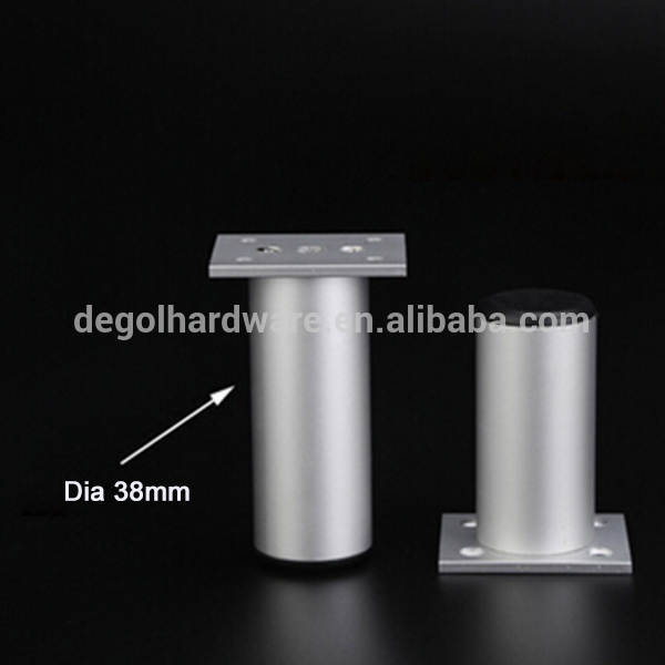Venta caliente cilindro elegante aluminio muebles pata para mesa de vidrio
