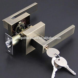 Nuevo estilo moderno Latón antiguo doble oscilación palanca cuadrada tubular llave cilindro cerradura
