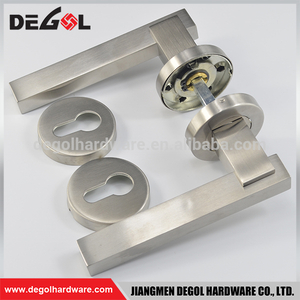Manija de palanca de forma cuadrada de puerta tipo de cerradura de puerta de acero inoxidable 304 manijas de puerta hechas en china