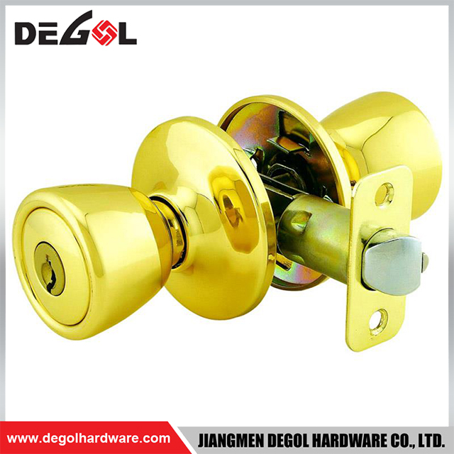 Perilla de cerradura de puerta de privacidad de latón dorado tubular a prueba de óxido al por mayor de China