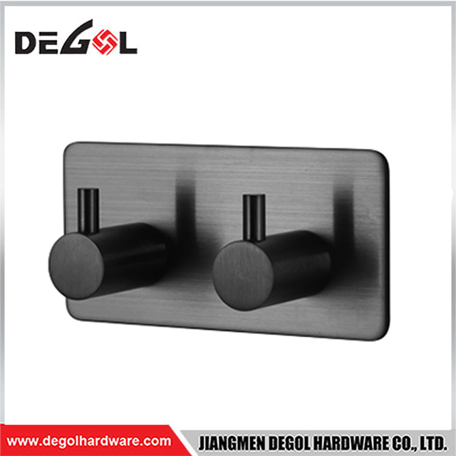 HKS1207 Perchero negro montado en la pared, ganchos para bata, colgador de tela, perchero para baño, cocina, garaje