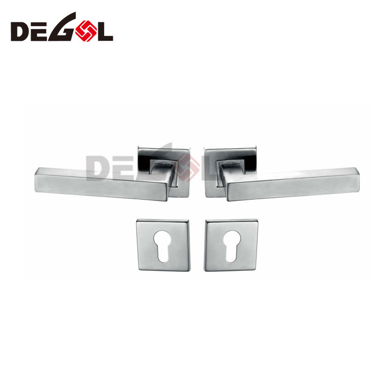 Manija de puerta de acero inoxidable 304 de aleación de aluminio o zinc dorado con juego de cerradura