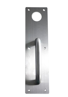 Tirador de puerta de inodoro profesional de vidrio de acero inoxidable Ss en placa